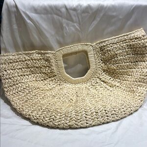 Chic Beige Woven Tote Bag